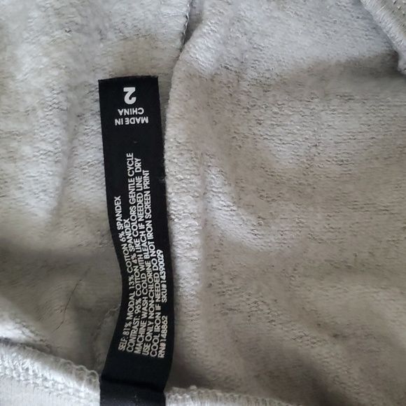 Torrid Gray and White Relaxed Long Sleeve Hoodie With Drawstring Button Pant - Picture 11 of 16